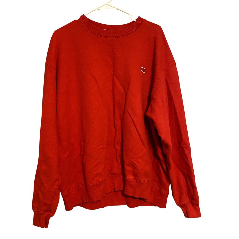 XXL Red Champion Sweatshirt Pullover Crewneck Logo Athletic Streetwear Cozy